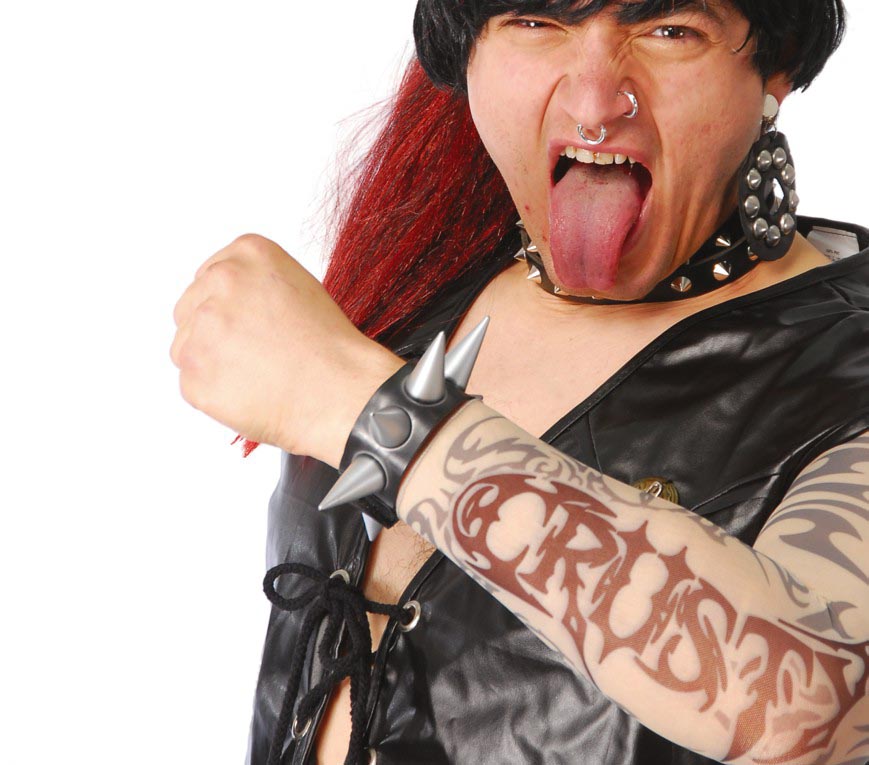 GP16531 – Rock Sado Armband Nieten Punk Karneval – Farbe: Schwarz