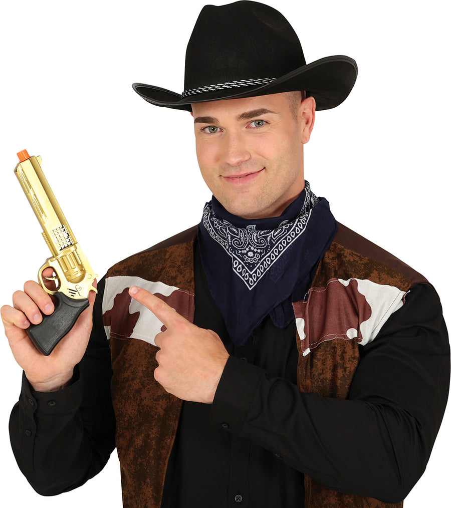 Goldene Pistole für Erwachsene 27 cm Revolver