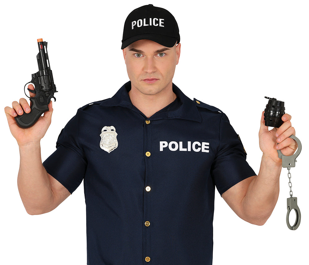 GP16617 – Polizei Karneval Kostümset – Farbe: Schwarz / Silber