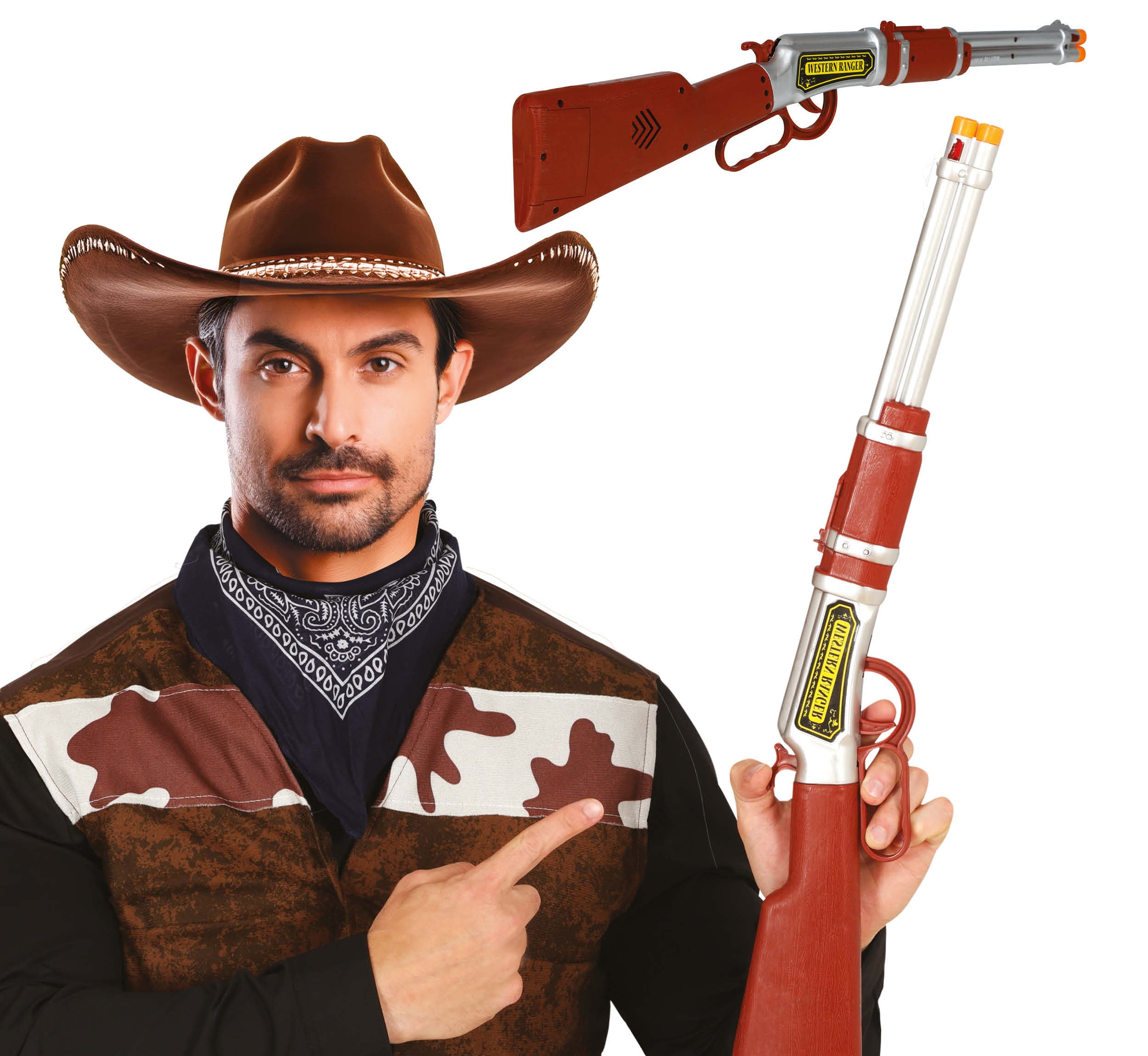 GP16633 – Cowboy Gewehr Karneval Abenteuer – Farbe: Braun / Silber / Schwarz