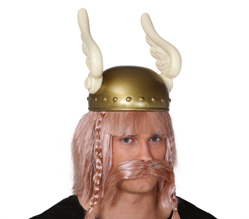Gallier Helm für Herren gold mit Flügeln