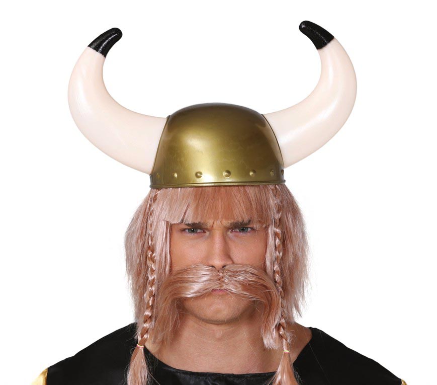 Wikinger Helm für Herren gold mit Hörnern