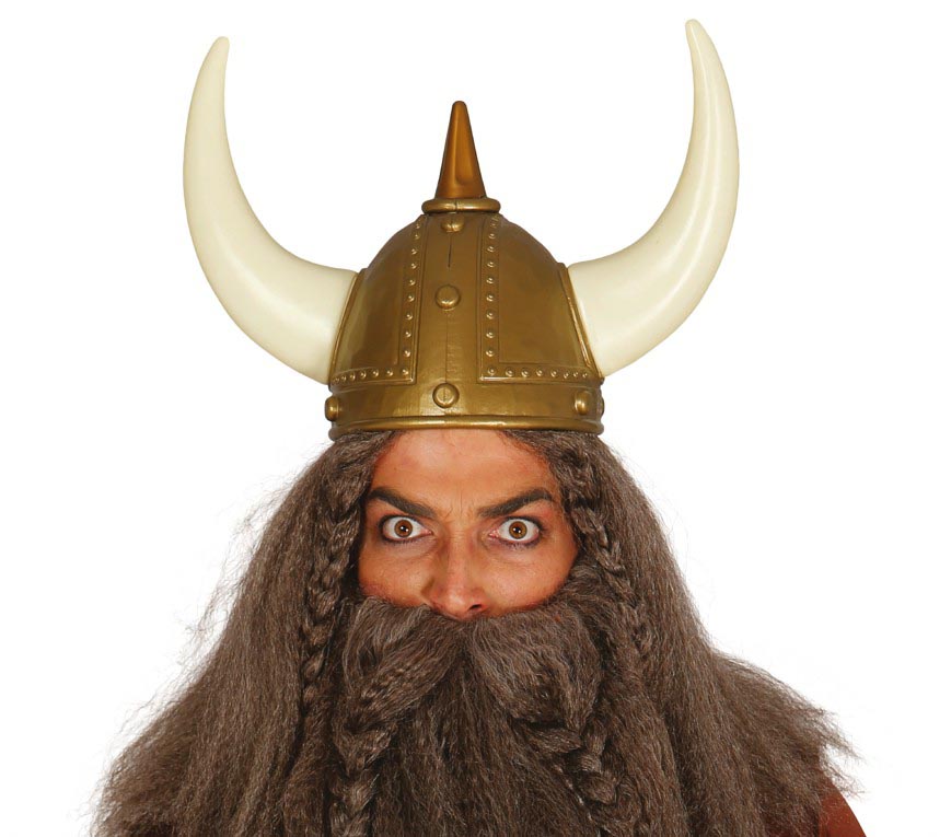 Wikinger Helm für Herren mit Hörnern und Spitze