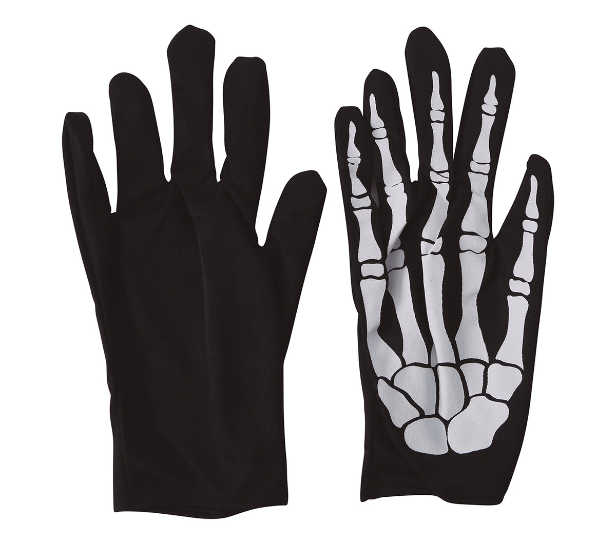 GP16667 – Skelett Hände Halloween Handschuhe – Farbe: Schwarz / Weiß