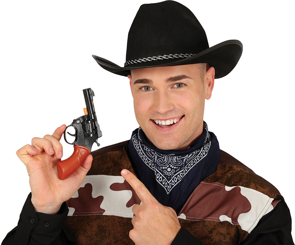 GP16671 – Polizei Karneval Revolver Western Spass – Farbe: Schwarz / Braun