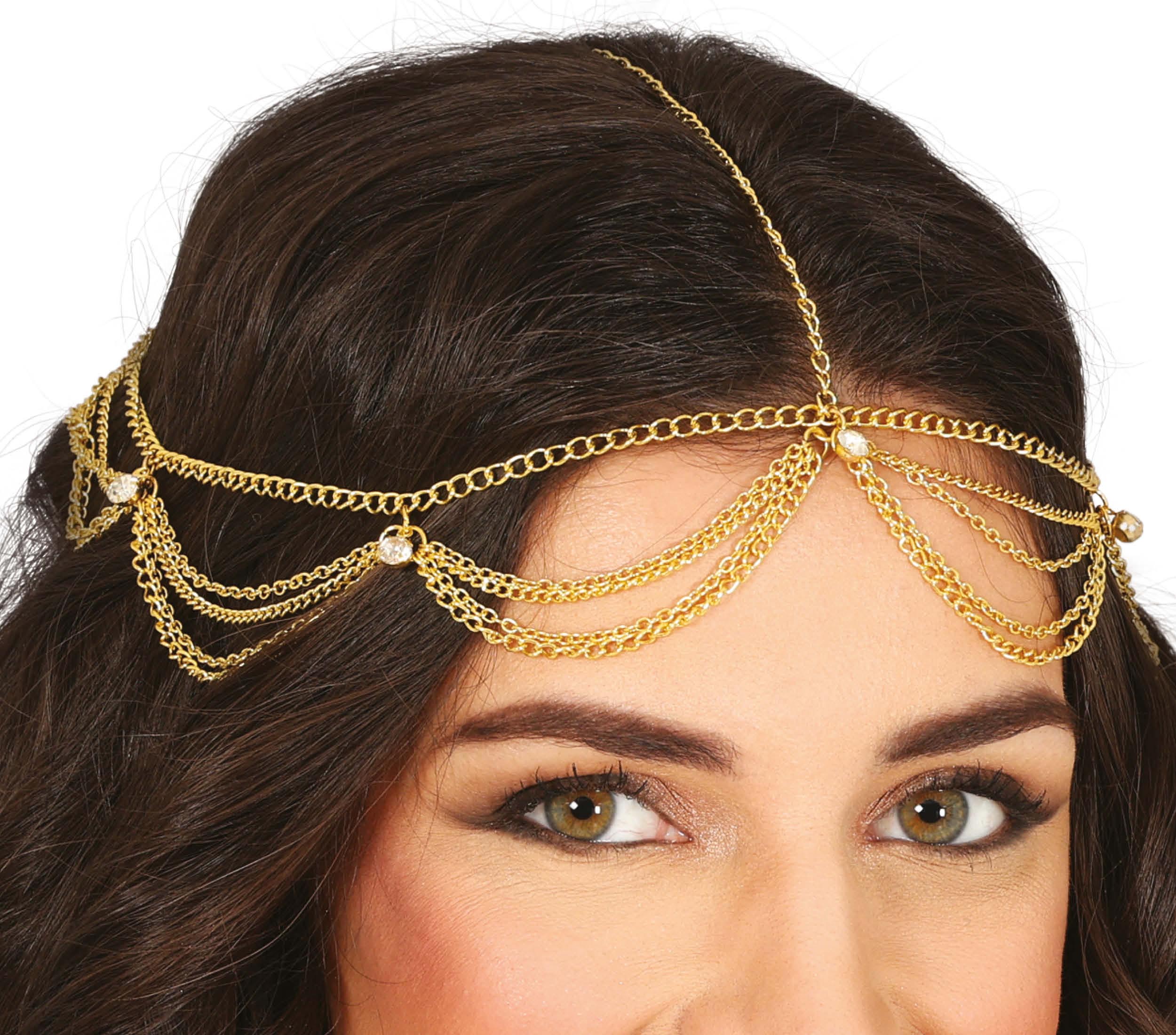 GP16818 – Prinzessin Mittelalter Kopfschmuck Karneval – Farbe: Gold