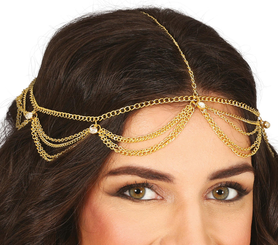 Kopfkette für Damen gold Mittelalter