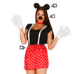 Maus Kostüm Set für Damen 4 teilig rot