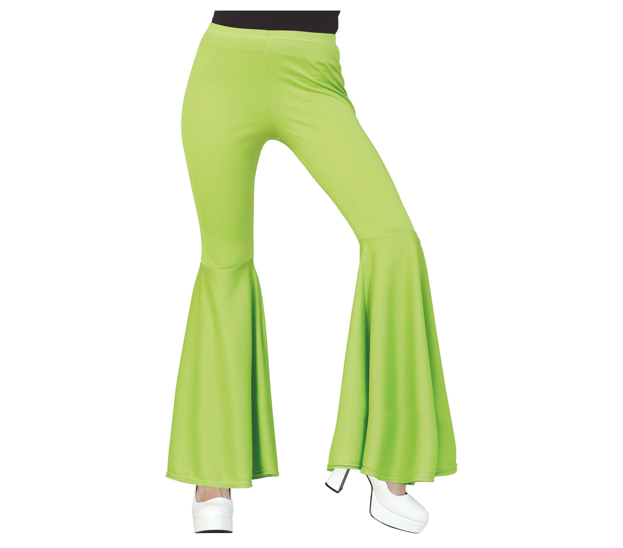 GP16855 – 70s Flair Grüne Retro Boho Schlaghose – Größe: 38 - 40 (M) – Farbe: Grün