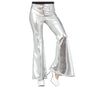 GP16914 – 70er Disco Schlaghose Silber Retro – Größe: 42 - 44 (L) – Farbe: Silber