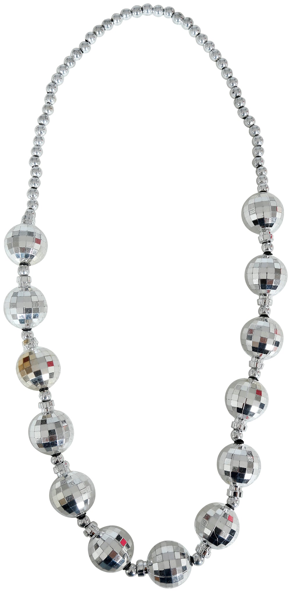 GP16892 – 70s Disco Glam Kette Funkelnde Kugeln – Farbe: Silber