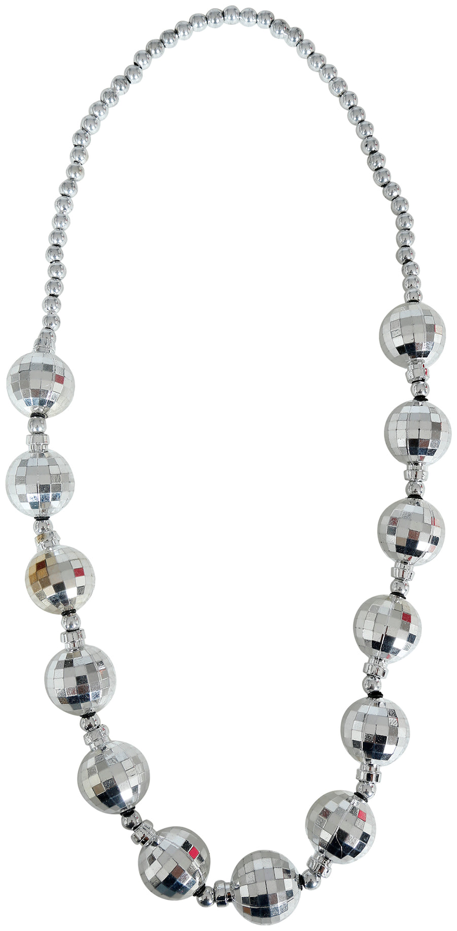 GP16892 – 70s Disco Glam Kette Funkelnde Kugeln – Farbe: Silber, Ansicht 2
