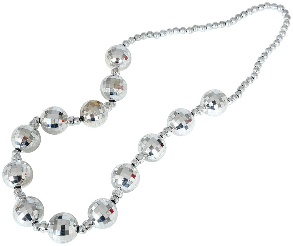 GP16892 – 70s Disco Glam Kette Funkelnde Kugeln – Farbe: Silber