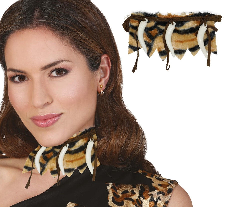GP16901 – Troglodyten Halsband Karneval Schmuck – Farbe: Beige, Ansicht 2