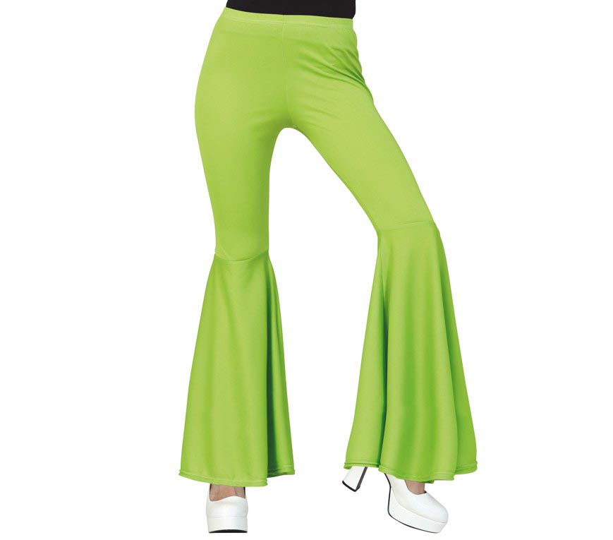 GP16855 – 70s Flair Grüne Retro Boho Schlaghose – Größe: 42 - 44 (L) – Farbe: Grün