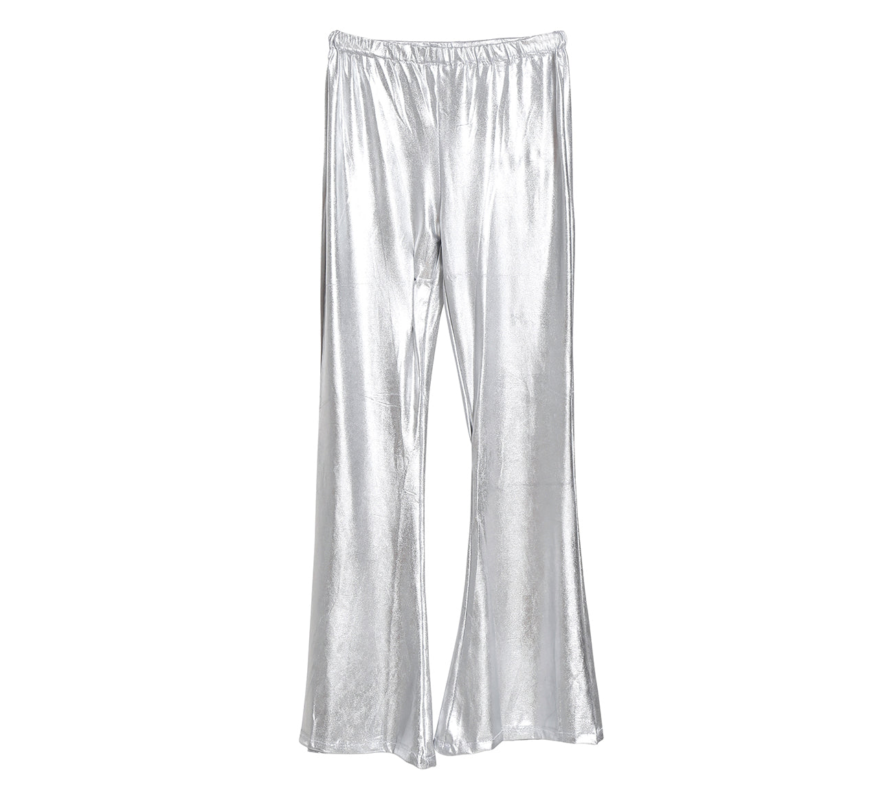 GP16914 – 70er Disco Schlaghose Silber Retro – Größe: 38 - 40 (M) – Farbe: Silber