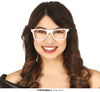 GP16934 – 80s 90s Retro Brille Weiß Klassiker – Farbe: Weiß