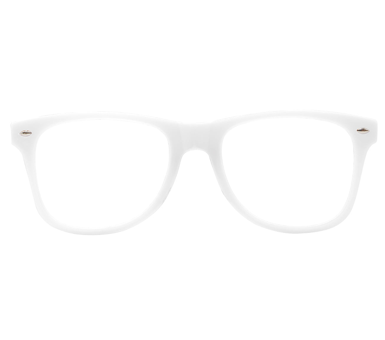 GP16934 – 80s 90s Retro Brille Weiß Klassiker – Farbe: Weiß