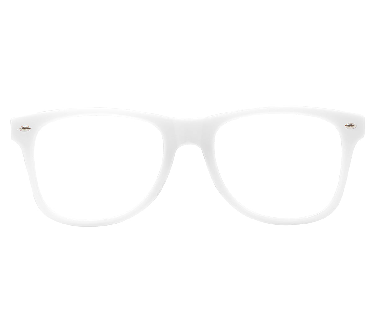 GP16934 – 80s 90s Retro Brille Weiß Klassiker – Farbe: Weiß