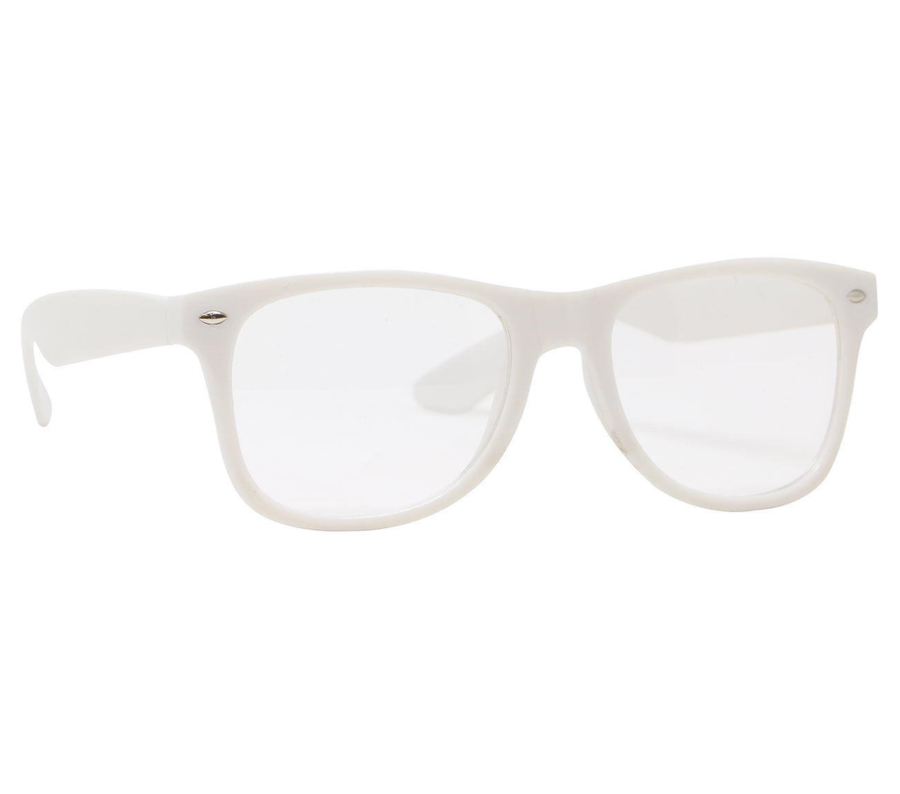 GP16934 – 80s 90s Retro Brille Weiß Klassiker – Farbe: Weiß