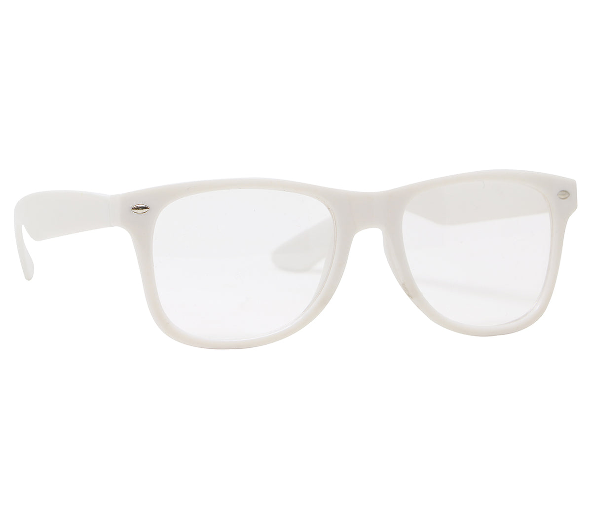 GP16934 – 80s 90s Retro Brille Weiß Klassiker – Farbe: Weiß