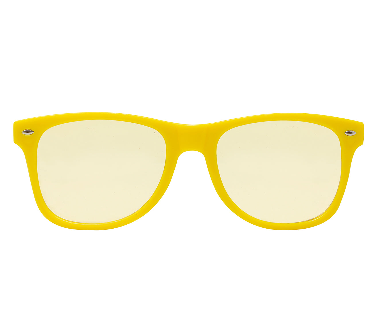 GP16934 – 80s 90s Retro Brille Weiß Klassiker – Farbe: Gelb