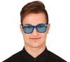 GP16934 – 80s 90s Retro Brille Weiß Klassiker – Farbe: Blau