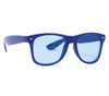 GP16934 – 80s 90s Retro Brille Weiß Klassiker – Farbe: Blau