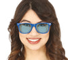 GP16934 – 80s 90s Retro Brille Weiß Klassiker – Farbe: Blau