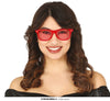 GP16934 – 80s 90s Retro Brille Weiß Klassiker – Farbe: Rot
