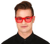 GP16934 – 80s 90s Retro Brille Weiß Klassiker – Farbe: Rot