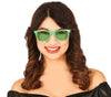 GP16934 – 80s 90s Retro Brille Weiß Klassiker – Farbe: Grün