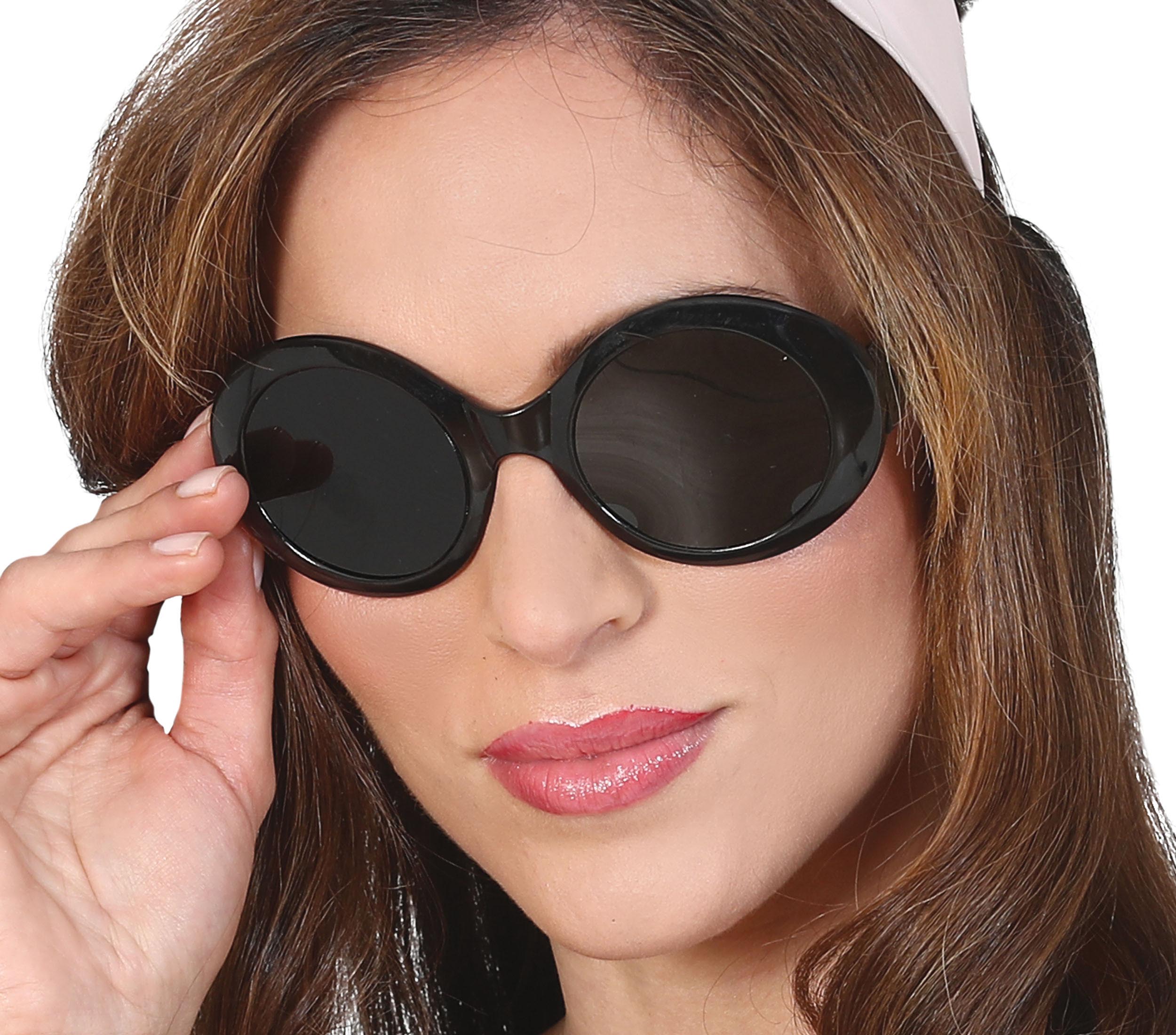 GP16937 – 60s Retro Brillen Schwarz Rund – Farbe: Schwarz