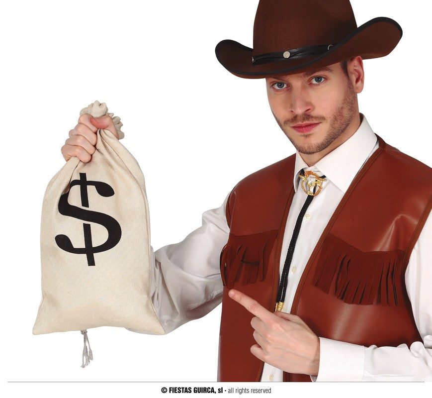 GP16988 – Cowboy Wilder Westen Geldsack Karneval – Farbe: Beige
