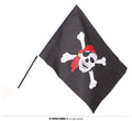 Piratenflagge mit Stab 42 x 30 cm Totenkopf