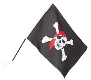 Piratenflagge mit Stab 42 x 30 cm Totenkopf, Bild 3