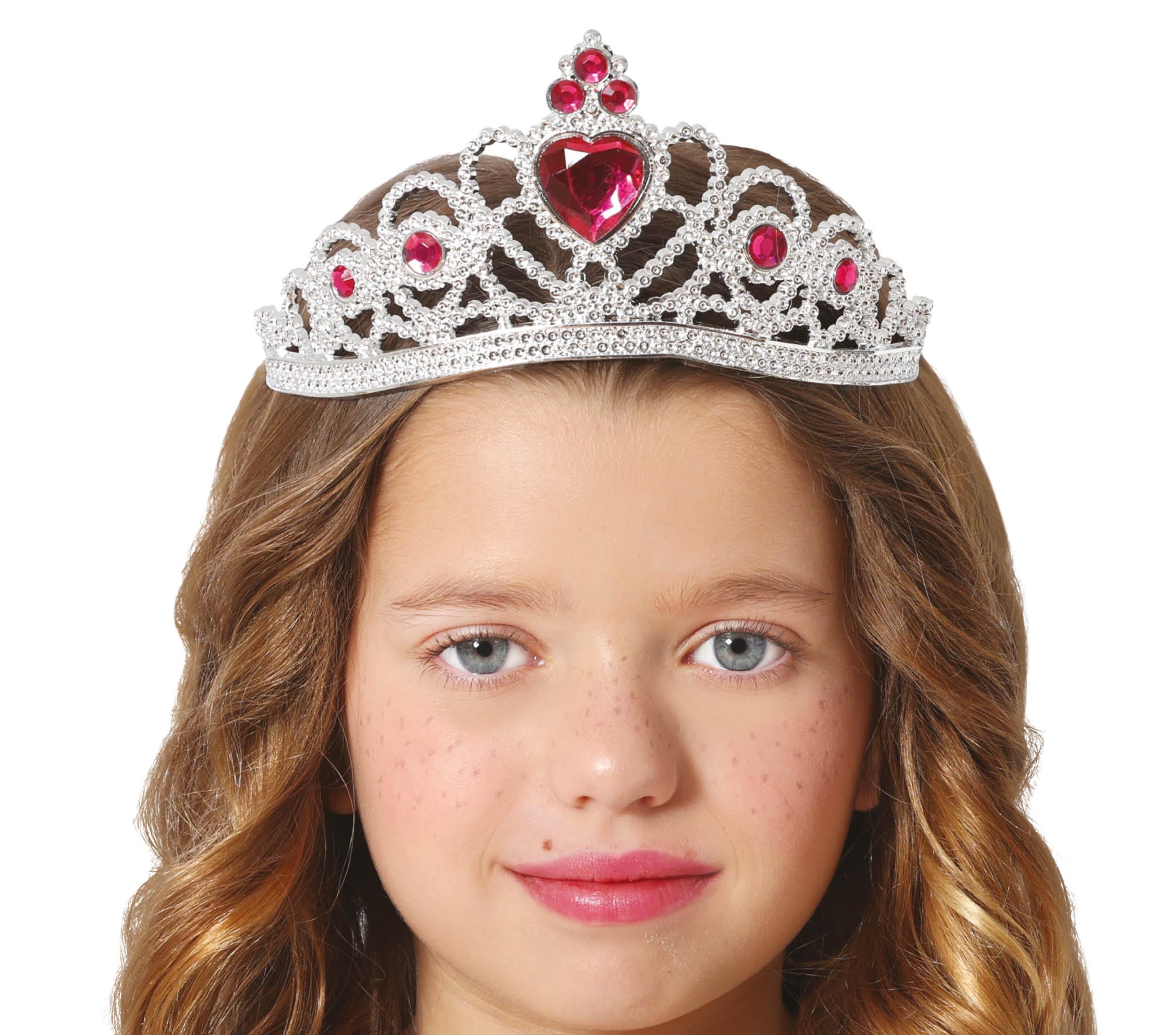 GP17007 – Prinzessin Tiara Diadem Karneval Herzjuwelen – Farbe: Silber
