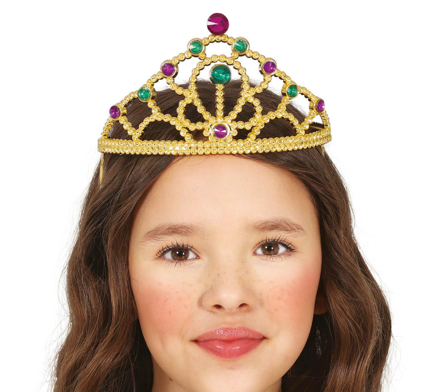 Prinzessin Diadem für Mädchen mit bunten Steinen