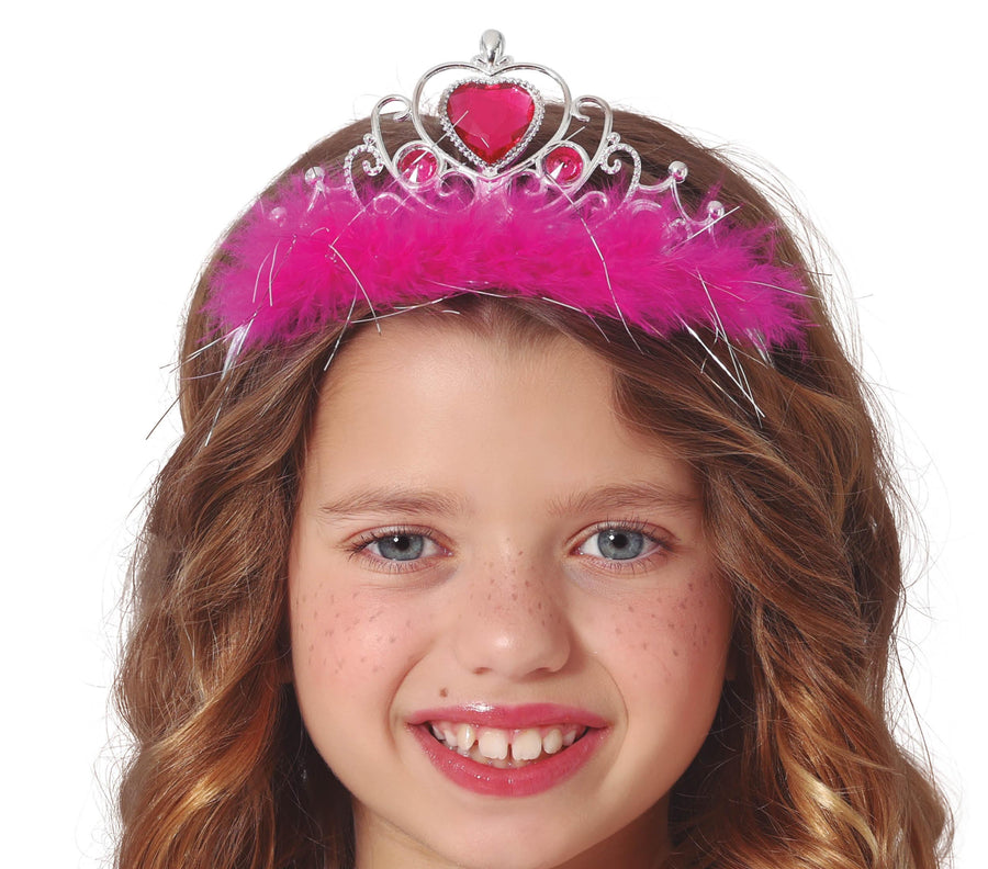 Prinzessin Diadem für Mädchen mit Marabu