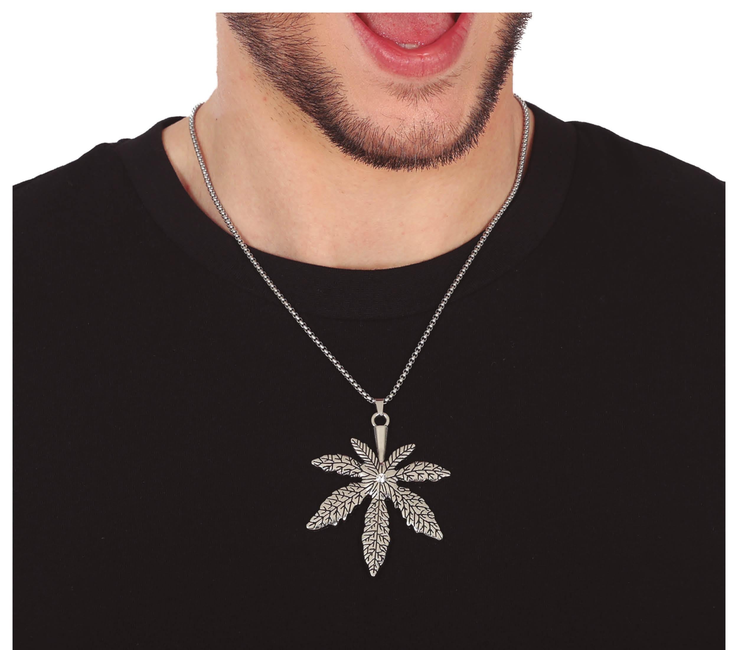 GP17029 – Rastafarian Marihuana Blatt Anhänger – Farbe: Metallic