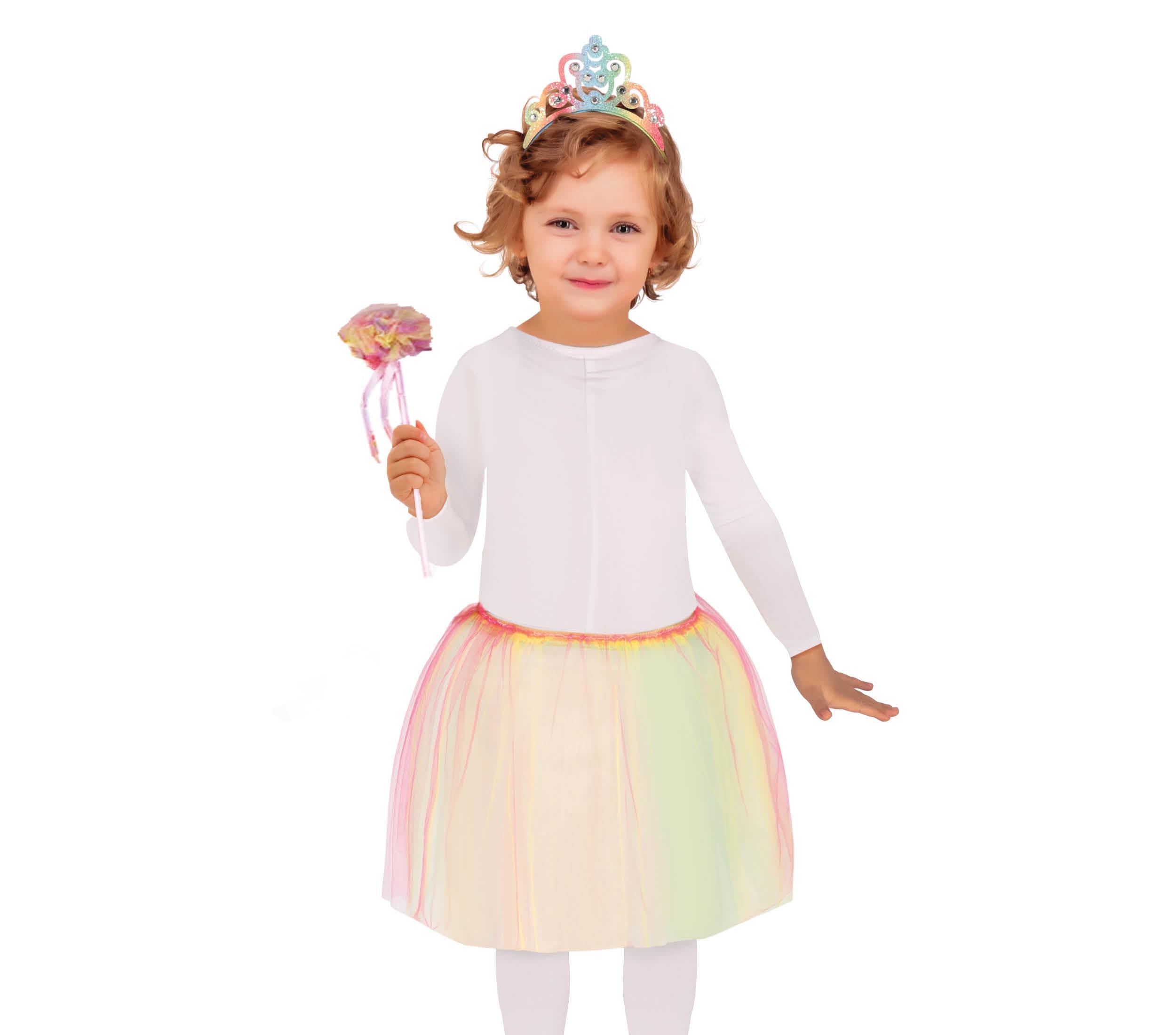 GP17059 – Prinzessin Einhorn Kostümset Regenbogen – Farbe: Mehrfarbig