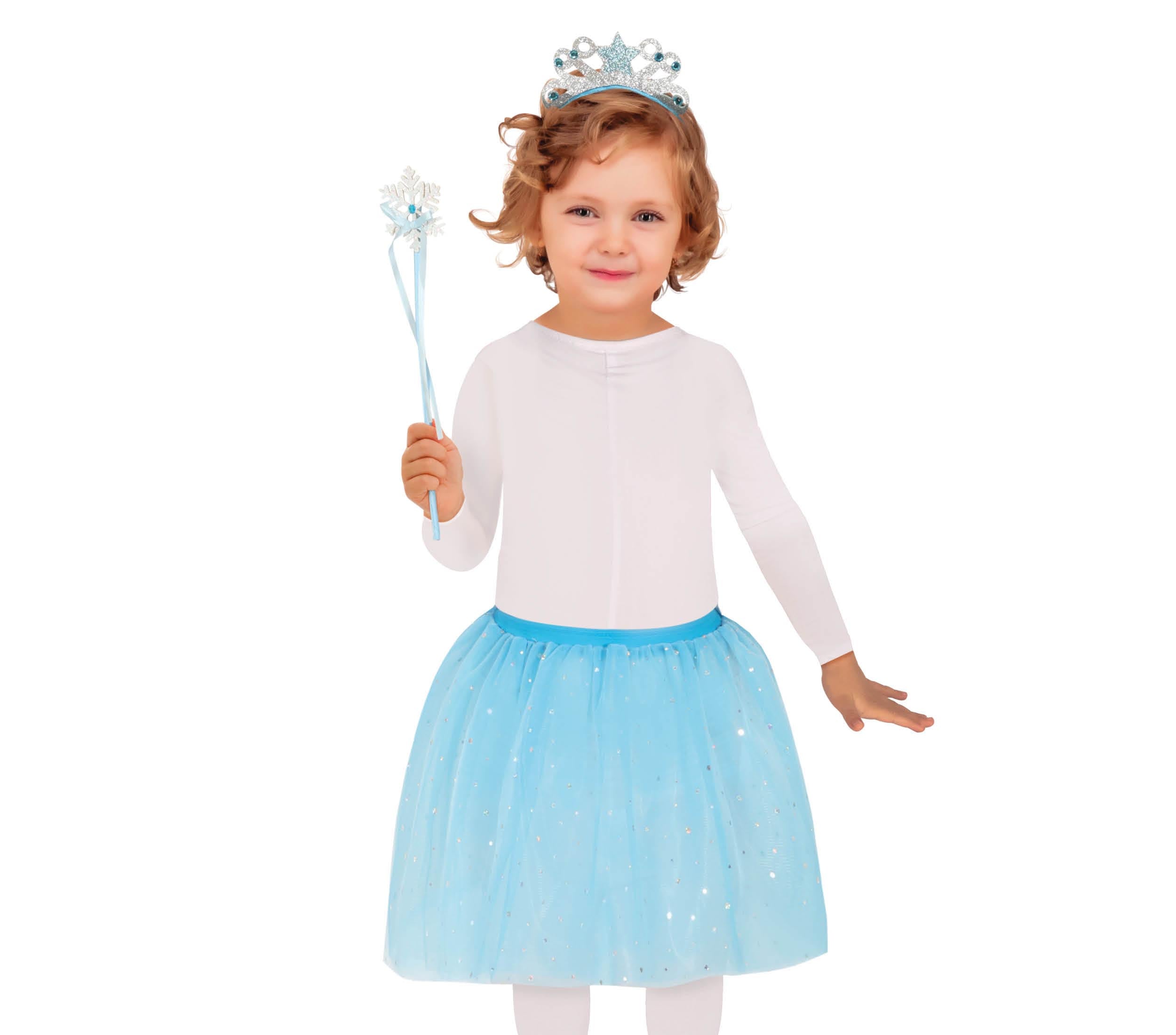 GP17064 – Prinzessin Karneval Set Tutu Zauberstab – Farbe: Blau