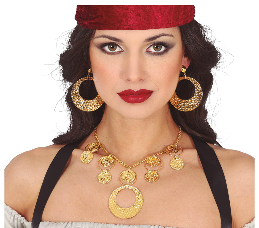 Wahrsagerin Schmuck Set für Damen 50 cm gold