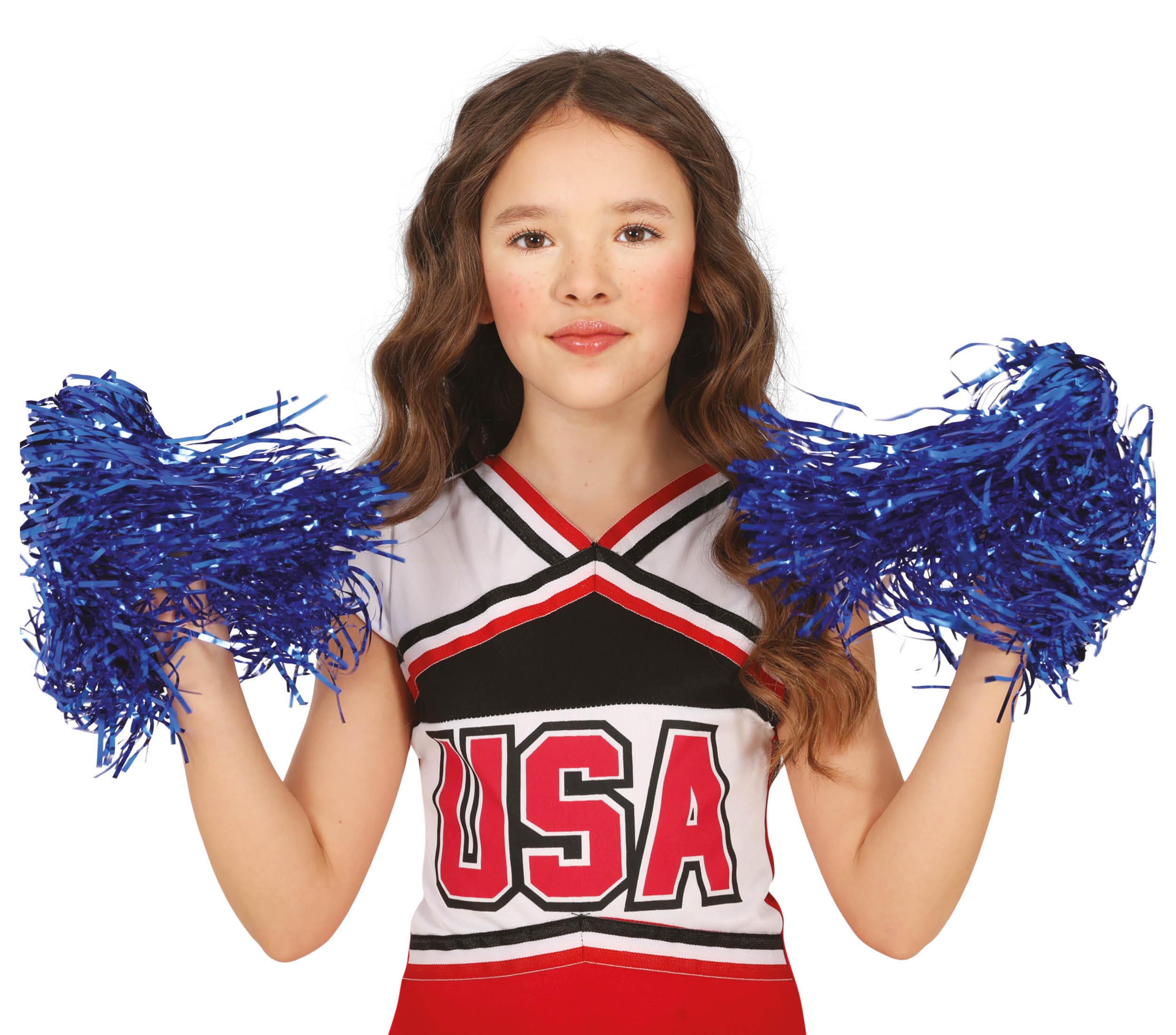 GP17102 – Sportliche Cheerleader Pom Poms Blau – Farbe: Blau
