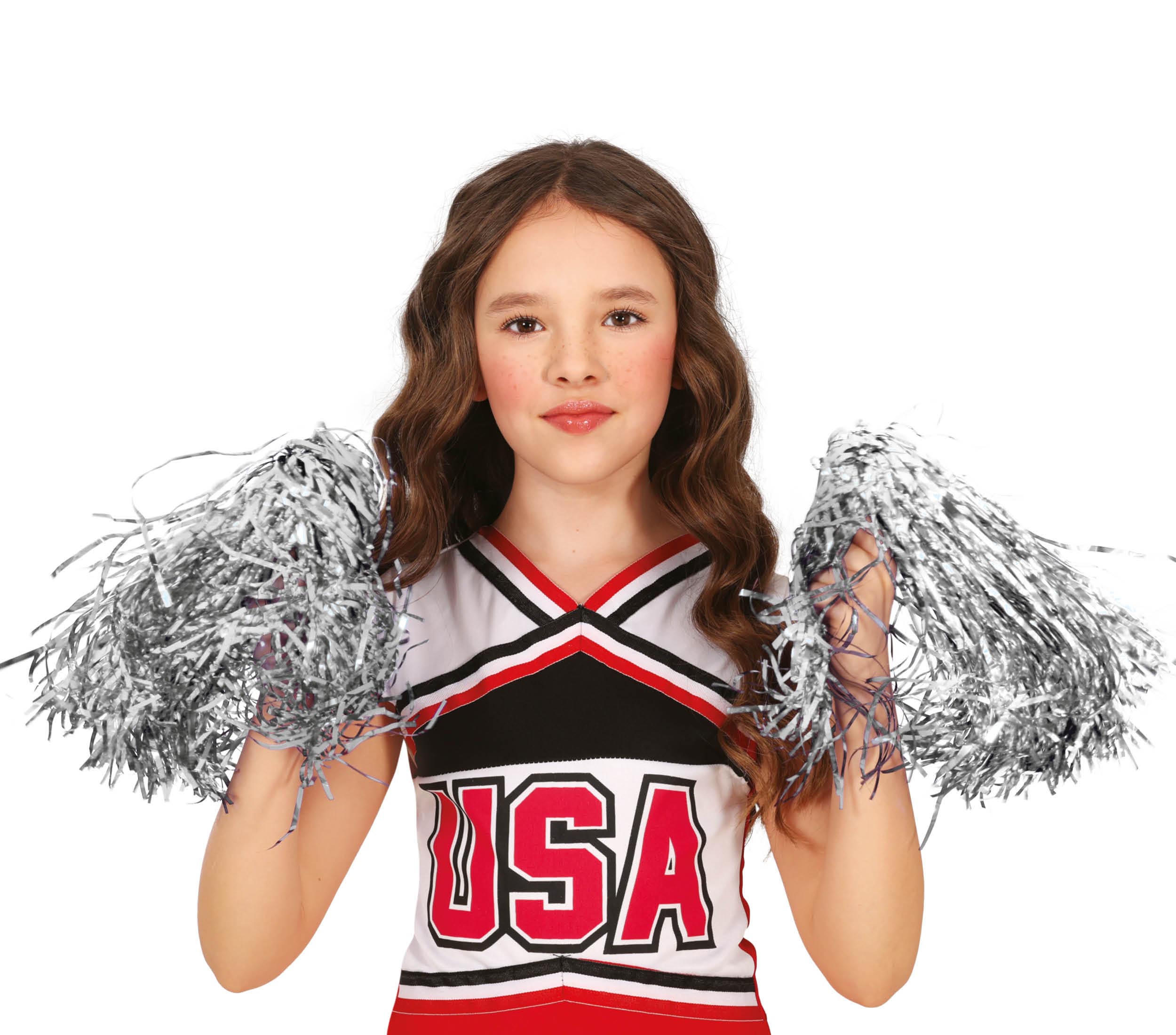 GP17102 – Sportliche Cheerleader Pom Poms Blau – Farbe: Silber