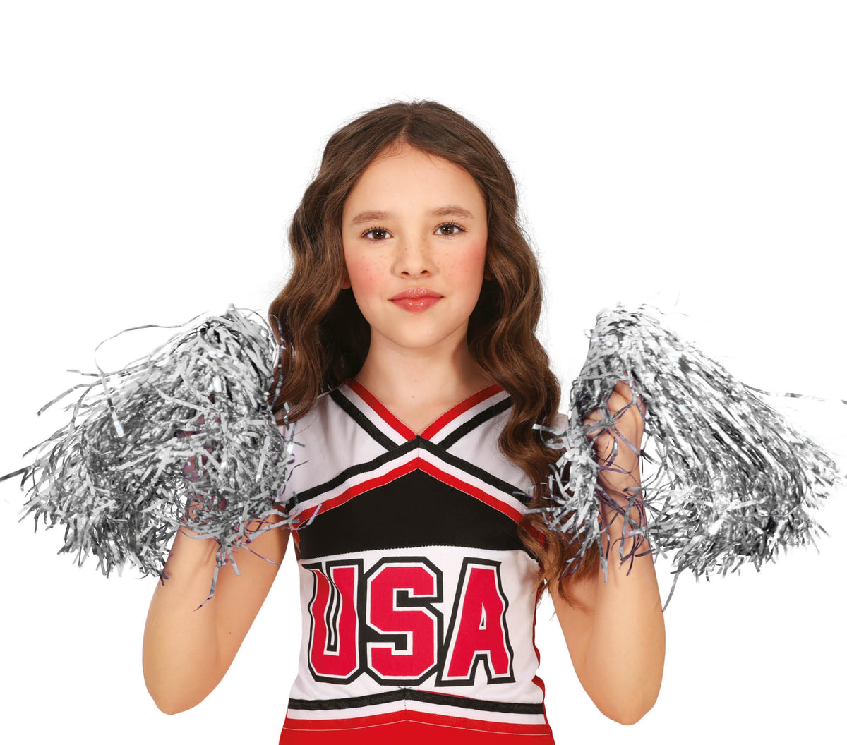 GP17102 – Sportliche Cheerleader Pom Poms Blau – Farbe: Silber