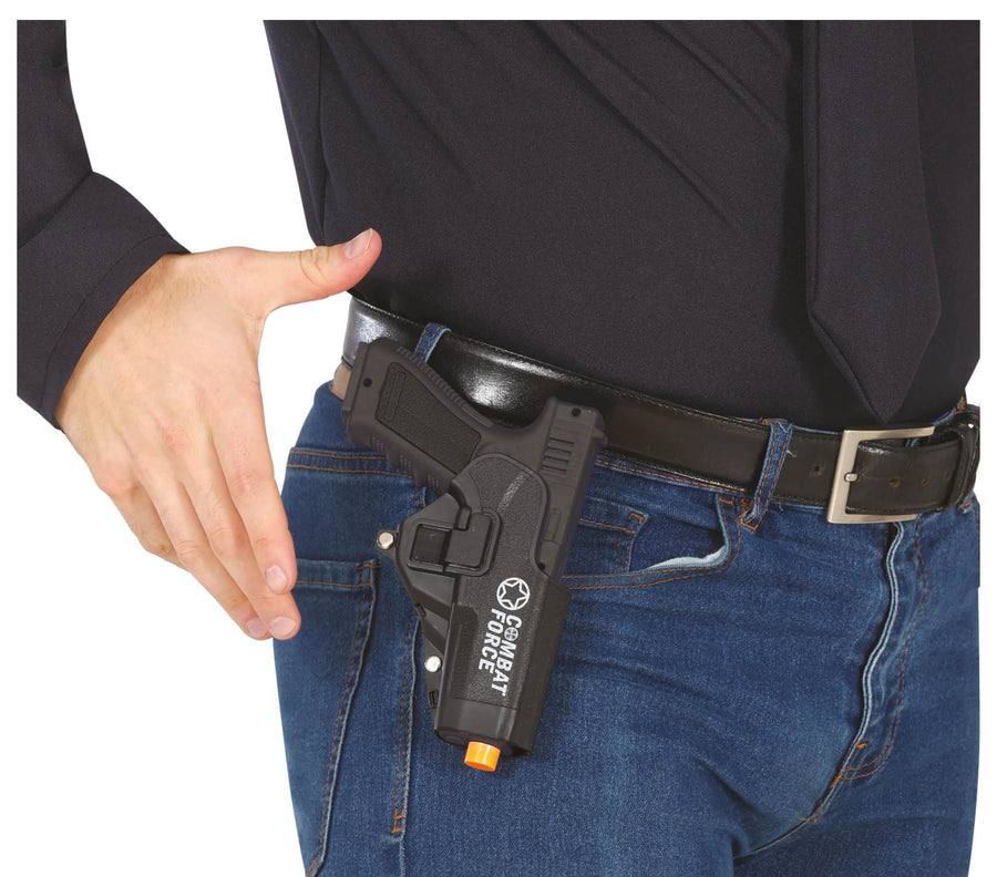 Polizei Pistole mit Holster für Erwachsene 20 cm