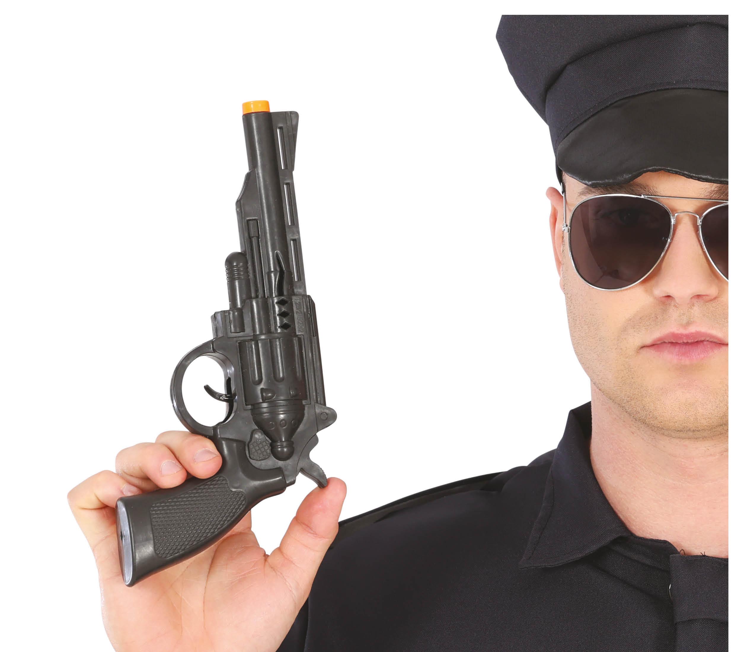 GP17112 – Polizei Revolver Schwarz Karneval Kostüm – Farbe: Schwarz
