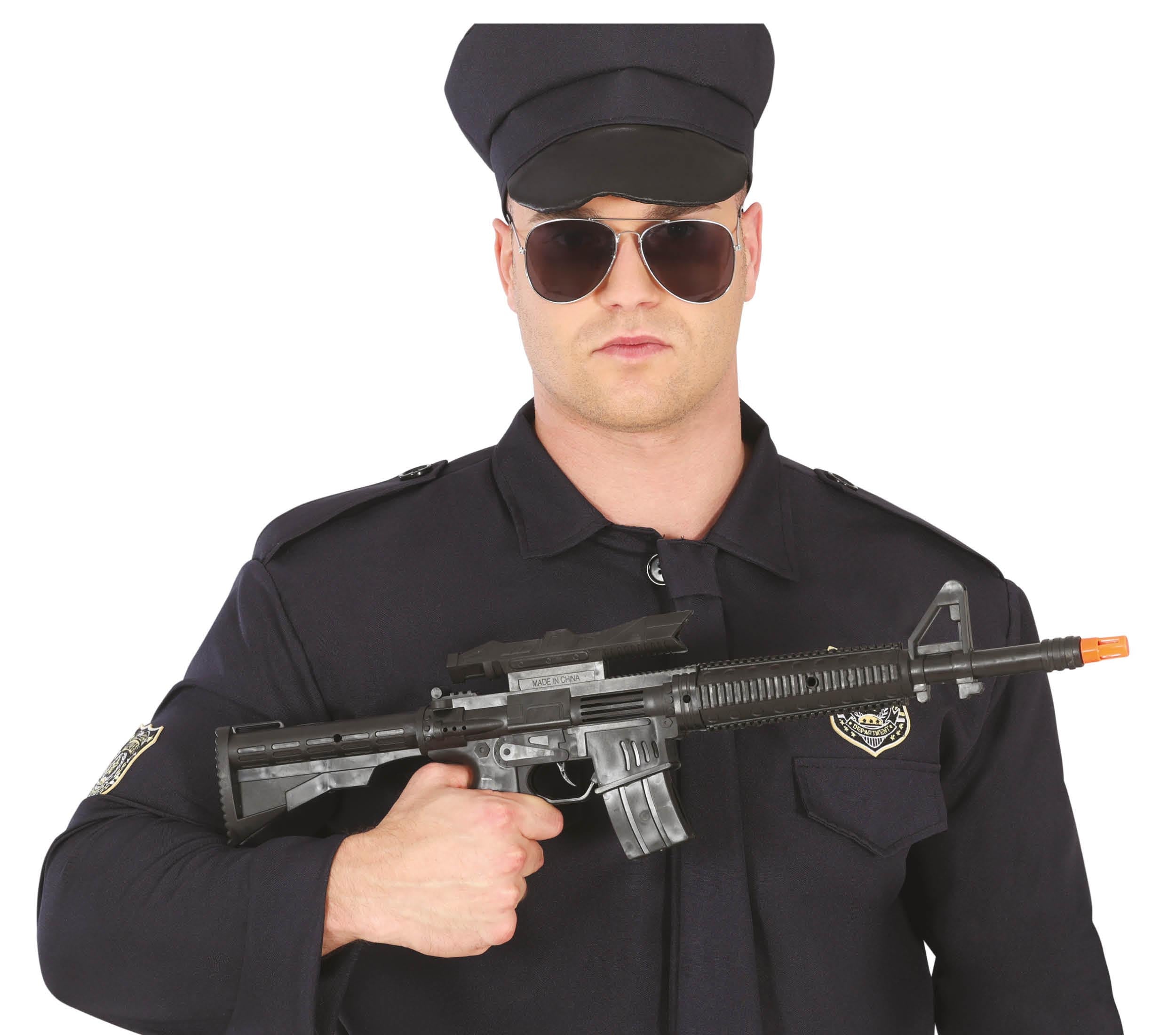 GP17115 – Polizei Militär Spielzeugwaffe Karneval – Farbe: Schwarz