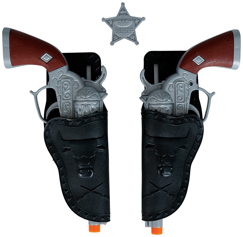 GP17117 – Cowboy Sheriff Karneval Set Pistolen – Farbe: Schwarz, Ansicht 2